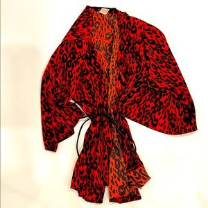 Sweet Rain Red Leopard Top